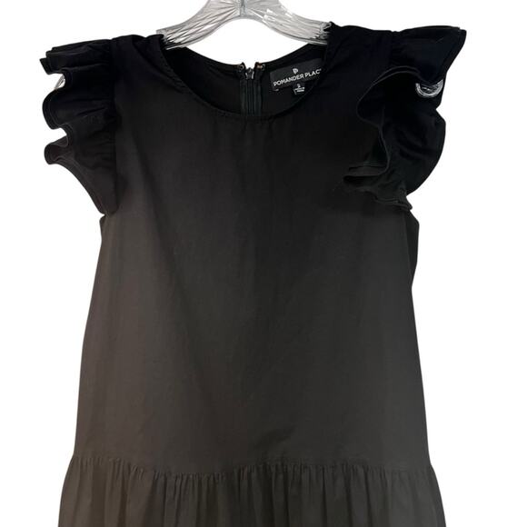 Pomander Place by Tuckernuck Black Corrine Flutter Sleeve Cotton Dress | Small - Picture 4 of 10